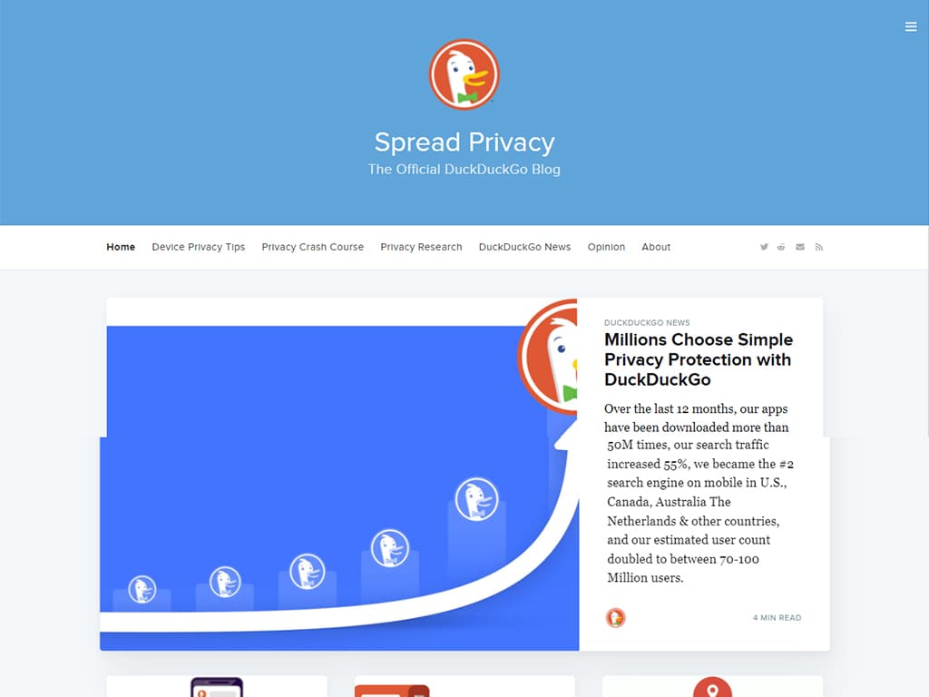 DuckDuckGo Blog Home Page