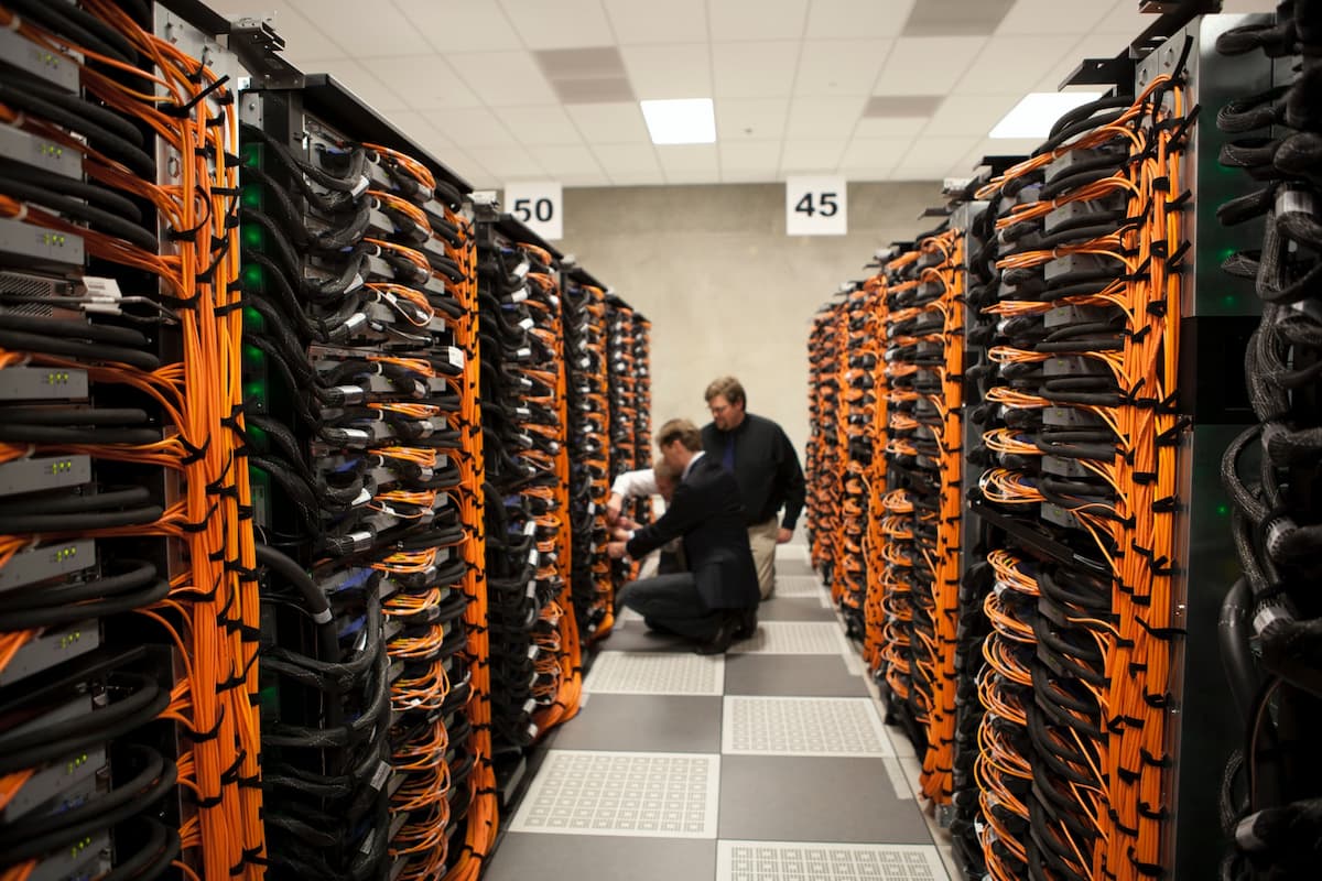 Server Engineers working in server room