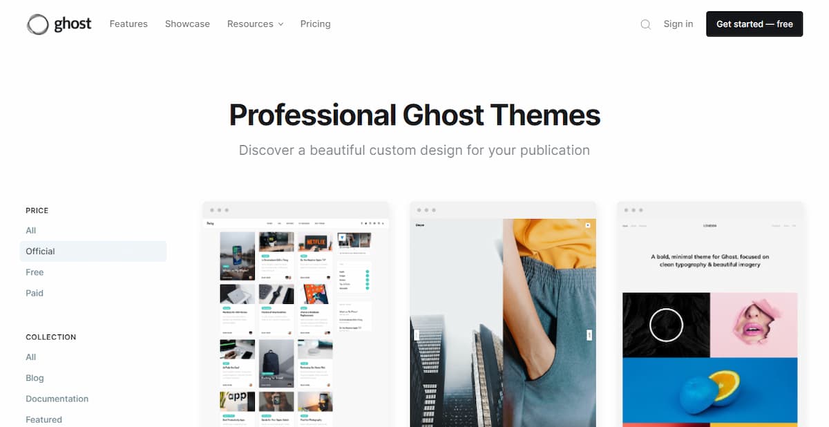 Ghost CMS Theme Marketplace