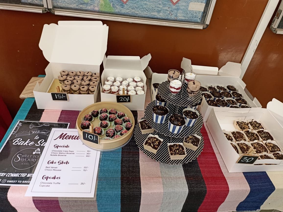 cakes and pastries on table